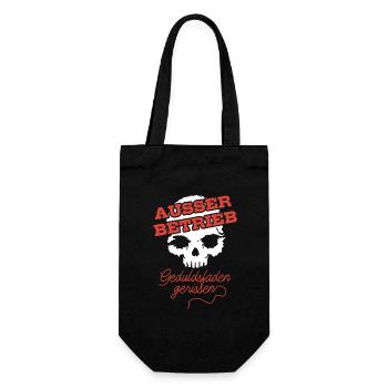 Totenkopf, Außer Betrieb Geduldsfaden gerissen - Geschenkbeutel für Flaschen - Schwarz - Vorne