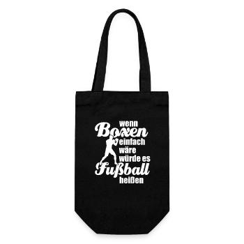 Wenn Boxen einfach wäre würde es Fußball heißen - Geschenkbeutel für Flaschen - Schwarz - Vorne