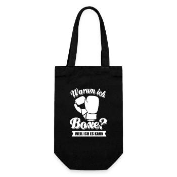 Warum ich Boxe? Weil ich es kann - Spruch - Geschenkbeutel für Flaschen - Schwarz - Vorne