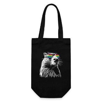 Cool Capybara - Drawing Silhouette Rainbow - Gift Bag for Bottles - black - Front