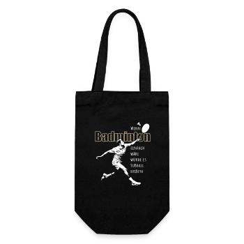 Wenn Badminton einfach wär würde es Fußball heißen - Geschenkbeutel für Flaschen - Schwarz - Vorne