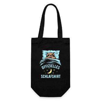 Offizielles Schlafshirt lustiges Faultier Geschenk - Geschenkbeutel für Flaschen - Schwarz - Vorne