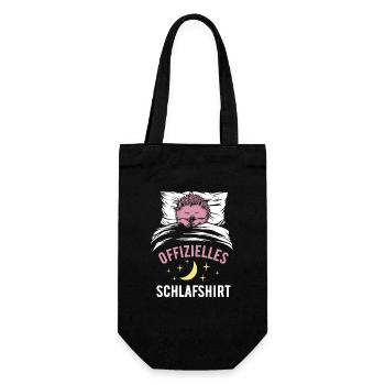 Offizielles Schlafshirt lustiges Igel Geschenk - Geschenkbeutel für Flaschen - Schwarz - Vorne