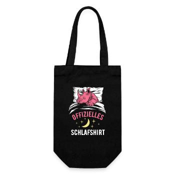 Offizielles Schlafshirt lustiges Nashorn Geschenk - Geschenkbeutel für Flaschen - Schwarz - Vorne