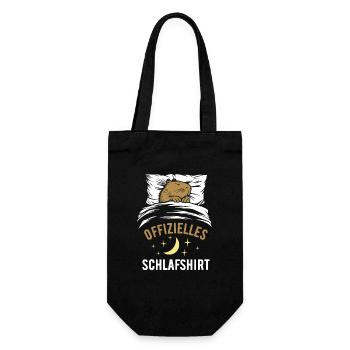 Offizielles Schlafshirt lustiges Capybara Geschenk - Geschenkbeutel für Flaschen - Schwarz - Vorne