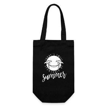 Smile sponsored by summer - Palmen - Hängematte - Geschenkbeutel für Flaschen - Schwarz - Vorne