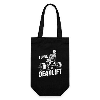 Skeleton, I love Deadlift, Weight Training, Training - Gift Bag for Bottles - black - Front