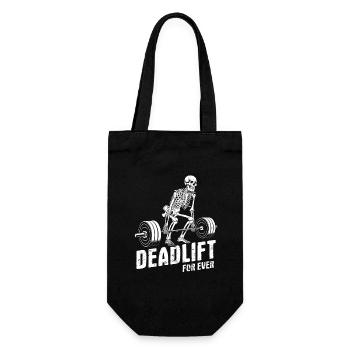 Skelett, Deadlift for ever, Kraftsport, Training - Geschenkbeutel für Flaschen - Schwarz - Vorne