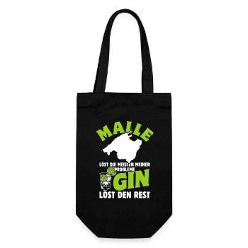 Malle löst die meisten meiner Probleme - Gin - Geschenkbeutel für Flaschen - Schwarz - Vorne