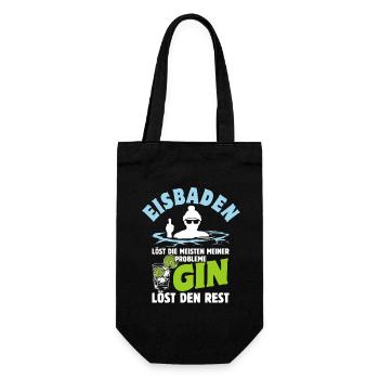 Eisbaden löst die meisten meiner Probleme - Gin - Geschenkbeutel für Flaschen - Schwarz - Vorne
