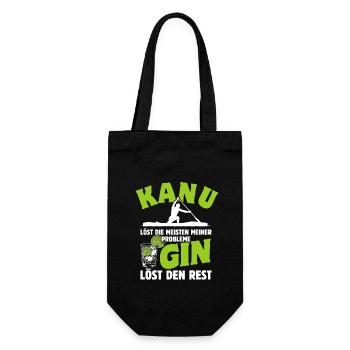 Kanu löst die meisten meiner Probleme - Gin - Geschenkbeutel für Flaschen - Schwarz - Vorne