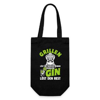 Grillen löst die meisten meiner Probleme - Gin - Geschenkbeutel für Flaschen - Schwarz - Vorne