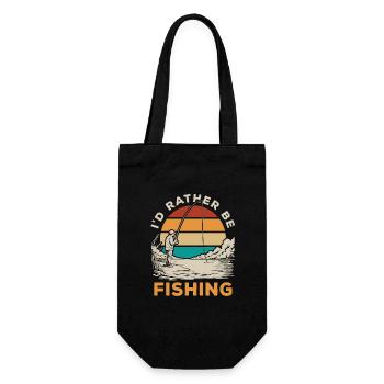 Vintage Angler Retro Fisherman Fishing Sunset - Gift Bag for Bottles - black - Front