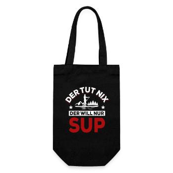 Der tut nix der will nur SUP - Spruch - Geschenkbeutel für Flaschen - Schwarz - Vorne