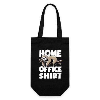 Faultier - Home office shirt - Geschenk - Geschenkbeutel für Flaschen - Schwarz - Vorne