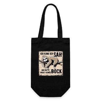 Ich kam, ich sah und hatte direkt keinen Bock - Geschenkbeutel für Flaschen - Schwarz - Vorne
