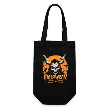Déguisement de crâne de cornes d’Halloween - Creepy - Sac à bouteille - noir - Devant