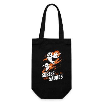 Halloween Gespenster - Süßes oder Saures - Geschenkbeutel für Flaschen - Schwarz - Vorne