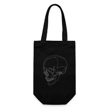 Crâne - crâne - squelette - une ligne - Sac à bouteille - noir - Devant