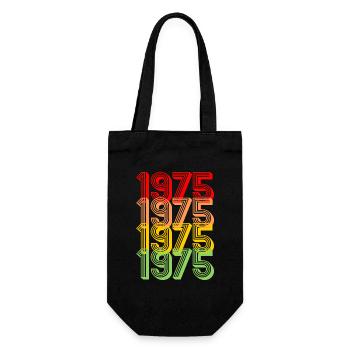 1975 Retro bunt Vintage 50.Geburtstag Geschenk - Geschenkbeutel für Flaschen - Schwarz - Vorne