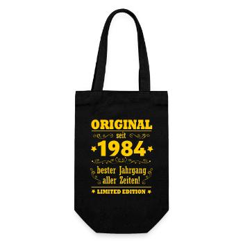 Original 1984 geboren 40.Geburtstag Jahrgang 1984 - Geschenkbeutel für Flaschen - Schwarz - Vorne