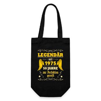 Legendär seit 1975 Geschenk 50. Geburtstag Männer - Geschenkbeutel für Flaschen - Schwarz - Vorne