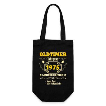 Vintage 1975 Vintage Car 50th Birthday Gift - Gift Bag for Bottles - black - Front