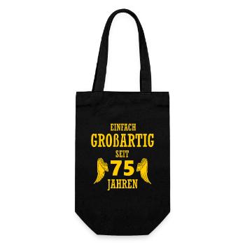 Großartig seit 75 Jahren 75. Geburtstag Geschenk - Geschenkbeutel für Flaschen - Schwarz - Vorne