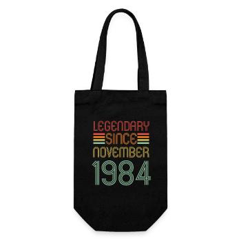 Legendary since November 1984, retro, birthday - Gift Bag for Bottles - black - Front
