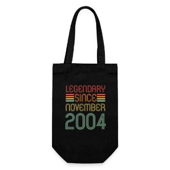 Legendary since November 2004, Retro, Birthday - Gift Bag for Bottles - black - Front