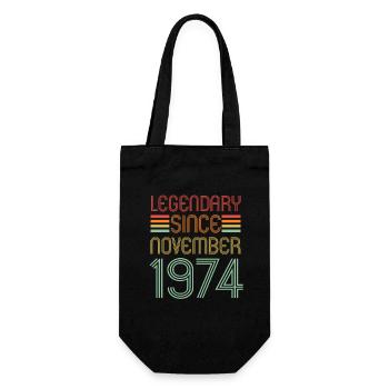 Legendary since November 1974, Retro, Birthday - Gift Bag for Bottles - black - Front