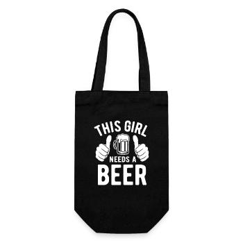 Cette fille a besoin d’une bière - Biertrinker - Spruch - Sac à bouteille - noir - Devant