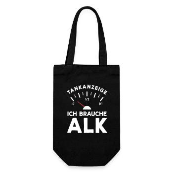 Tank leer - Ich brauche Alk - Sauf Spruch - Geschenkbeutel für Flaschen - Schwarz - Vorne