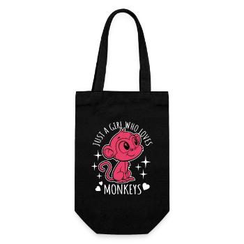 Just a girl who loves monkeys - Cartoon - Gift Bag for Bottles - black - Front