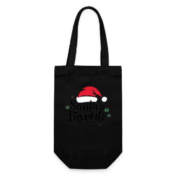 Santas Favorite – Weihnachtsmann-Mütze - Geschenkbeutel für Flaschen - Schwarz - Vorne