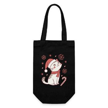 Meowy Christmas - Gift with Cat - Gift Bag for Bottles - black - Front