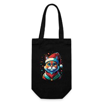 Meowy Christmas - Cadeau avec chat - Sac à bouteille - noir - Devant