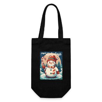 Joyful Holydays - Gift with Snowman - Gift Bag for Bottles - black - Front