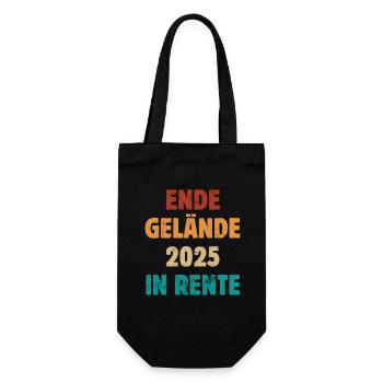 Ende Gelände 2025 Rente - Geschenkbeutel für Flaschen - Schwarz - Vorne
