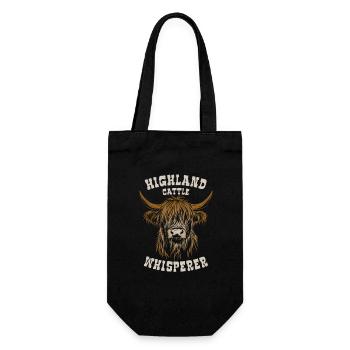Highland Cattle Whisperer - Cow - Gift - Gift Bag for Bottles - black - Front