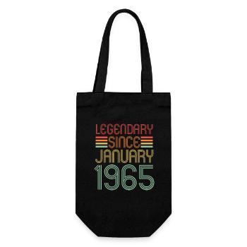 Légendaire depuis janvier 1965, Rétro, Anniversaire - Sac à bouteille - noir - Devant