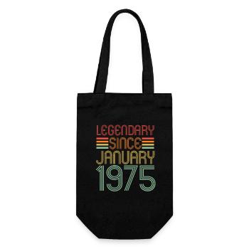 Légendaire depuis janvier 1975, Rétro, Anniversaire - Sac à bouteille - noir - Devant