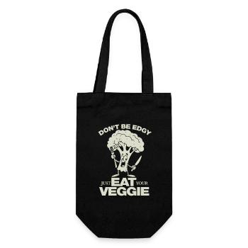 Don't be edgy just eat your Veggie - vegan - Gift Bag for Bottles - black - Front