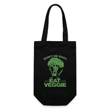 Don't be edgy just eat your Veggie - vegan - Gift Bag for Bottles - black - Front
