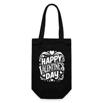 Joyeuse Saint-Valentin - Amour - Cadeau - Sac à bouteille - noir - Devant