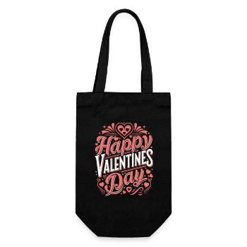 Joyeuse Saint-Valentin - Amour - Cadeau - Sac à bouteille - noir - Devant