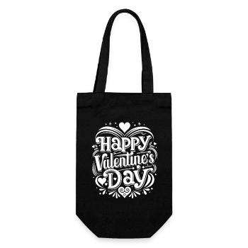 Joyeuse Saint-Valentin - Amour - Cadeau - Sac à bouteille - noir - Devant