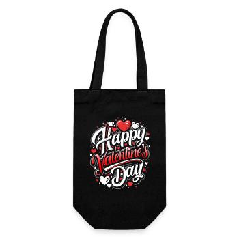 Joyeuse Saint-Valentin - Amour - Cadeau - Sac à bouteille - noir - Devant