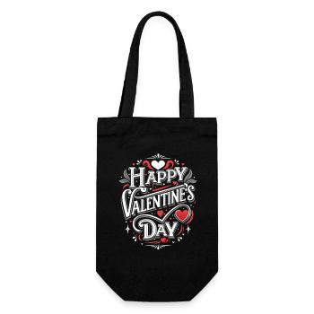 Joyeuse Saint-Valentin - Amour - Cadeau - Sac à bouteille - noir - Devant