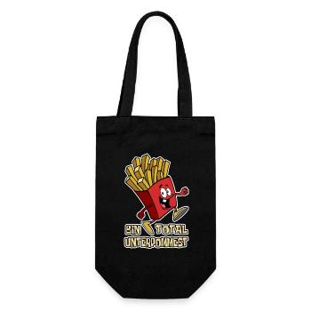 Bin total unterpommest Pommes Fast Food Geschenk - Geschenkbeutel für Flaschen - Schwarz - Vorne